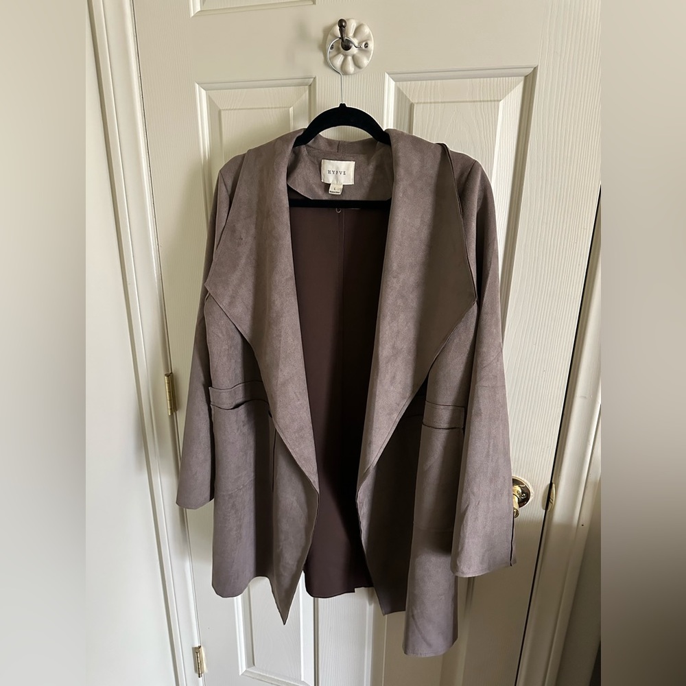 Faux Suede Oversized Coat